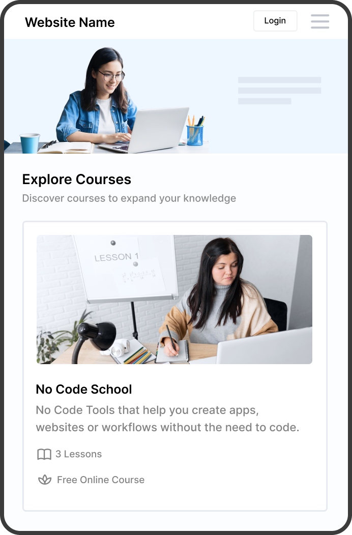 Course.link mobile view